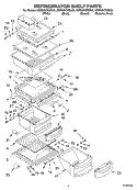 REFRIGERATOR SHELF PARTS Diagram and Parts List for KSRS25CKWH03  KitchenAid Refrigerator