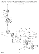 BRAKE, CLUTCH, GEARCASE, MOTOR AND PUMP Diagram and Parts List for 6LSS5232DQ2  Whirlpool Washer