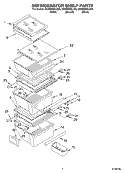 REFRIGERATOR SHELF Diagram and Parts List for GD2SHGXLQ00  Whirlpool Refrigerator