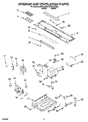 INTERIOR AND VENTILATION PARTS Diagram and Parts List for MHE14XMB4  Roper Microwave