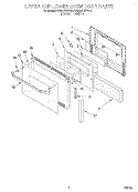 UPPER AND LOWER OVEN DOOR Diagram and Parts List for KEBS276BBL3  KitchenAid Wall Oven
