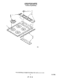 COOKTOP Diagram and Parts List for SC8430SRW0  Whirlpool Cooktop