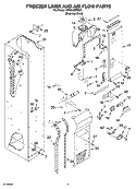 FREEZER LINER AND AIR FLOW PARTS Diagram and Parts List for KSSC42FMS01  KitchenAid Refrigerator