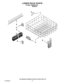 LOWER RACK PARTS Diagram and Parts List for KUDE40FXSP4  KitchenAid Dishwasher