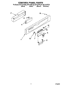 CONTROL PANEL PARTS Diagram and Parts List for GU1101XTLS0  Whirlpool Dishwasher