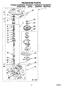 GEARCASE PARTS Diagram and Parts List for 7MLSQ8545PQ1  Whirlpool Washer