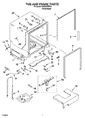 TUB AND FRAME PARTS Diagram and Parts List for KUDS02FSPA2  KitchenAid Dishwasher