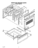 DOOR AND DRAWER Diagram and Parts List for FES385YW0  Roper Range
