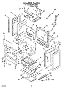 CHASSIS PARTS Diagram and Parts List for YSF387LEKQ0  Whirlpool Range