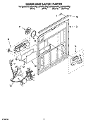 DOOR AND LATCH PARTS Diagram and Parts List for DU1055XTPS3  Whirlpool Dishwasher
