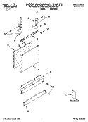 DOOR AND PANEL PARTS Diagram and Parts List for DU1248XTSB0  Whirlpool Dishwasher