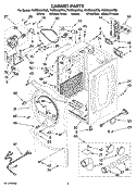 CABINET PARTS Diagram and Parts List for YWED9600TA0  Whirlpool Dryer