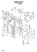 CABINET PARTS Diagram and Parts List for WED6600VW0  Whirlpool Dryer