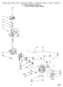 BRAKE, CLUTCH, GEARCASE, MOTOR & PUMP Diagram and Parts List for LSR7233EQ1  Whirlpool Washer