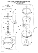 AGITATOR, BASKET AND TUB Diagram and Parts List for LSQ9520LQ0  Whirlpool Washer