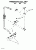 UPPER WASH AND RINSE PARTS Diagram and Parts List for GU3600XTVQ0  Whirlpool Dishwasher