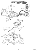 MACHINE BASE Diagram and Parts List for LLR8245BW0  Whirlpool Washer