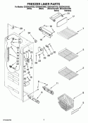 FREEZER LINER PARTS Diagram and Parts List for GD5DHAXVB03  Whirlpool Refrigerator