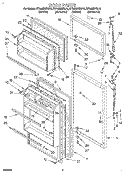 DOOR Diagram and Parts List for RT14GDXBW10  Roper Refrigerator