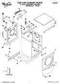 TOP AND CABINET PARTS Diagram and Parts List for GHW9460PL3  Whirlpool Washer