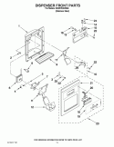 DISPENSER FRONT PARTS Diagram and Parts List for ED5PVEXWS06  Whirlpool Refrigerator
