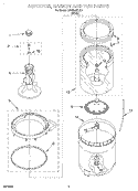 AGITATOR, BASKET AND TUB Diagram and Parts List for CAWB427JQ1  Crosley Washer