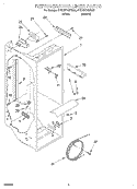 REFRIGERATOR LINER Diagram and Parts List for 4YED27DQFW02  Whirlpool Refrigerator