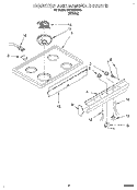 COOKTOP AND MANIFOLD Diagram and Parts List for RF0100XRW8  Whirlpool Range