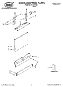DOOR AND PANEL PARTS Diagram and Parts List for RUD8050SD1  Roper Dishwasher