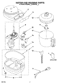 MOTOR AND HOUSING UNIT Diagram and Parts List for 4KFC3100BU2  KitchenAid Food Processor