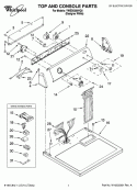 TOP AND CONSOLE PARTS Diagram and Parts List for YWED5200VQ0  Whirlpool Dryer