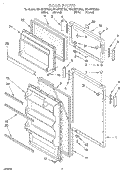 DOOR Diagram and Parts List for RT14ZKXDW00  Roper Refrigerator