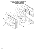 UPPER OVEN DOOR Diagram and Parts List for RB770PXBQ2  Whirlpool Wall Oven