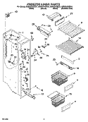 FREEZER LINER PARTS Diagram and Parts List for KSBS25INWH01  KitchenAid Refrigerator