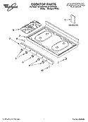 COOKTOP PARTS Diagram and Parts List for SF3020SKW2  Whirlpool Range