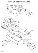 MOTOR AND ICE CONTAINER Diagram and Parts List for KSSP42QKS01  KitchenAid Refrigerator