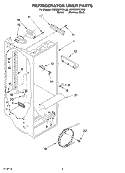 REFRIGERATOR LINER Diagram and Parts List for KSRB22FKBL02  KitchenAid Refrigerator