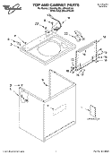 TOP AND CABINET, LITERATURE Diagram and Parts List for LSN1000LW0  Whirlpool Washer