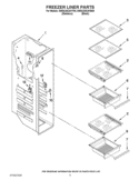 FREEZER LINER PARTS Diagram and Parts List for 5WSC20CAYY00  Whirlpool Refrigerator