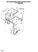 DRYER SUPPORT AND WASHER PARTS Diagram and Parts List for YLTE5243DQ4  Whirlpool Washer Dryer Combo
