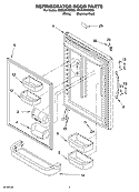REFRIGERATOR DOOR PARTS Diagram and Parts List for GB9SHKRMS00  Whirlpool Refrigerator