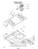 COOK TOP Diagram and Parts List for RF4400XLW3  Whirlpool Range