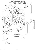 TUB AND FRAME PARTS Diagram and Parts List for KUDJ01TJBT1  KitchenAid Dishwasher