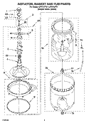 AGITATOR, BASKET AND TUB PARTS Diagram and Parts List for LXR7244PQ1  Whirlpool Washer
