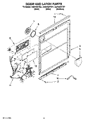 DOOR AND LATCH PARTS Diagram and Parts List for KUDU03STBL1  KitchenAid Dishwasher
