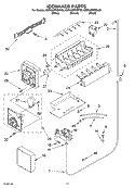 ICE MAKER Diagram and Parts List for KSRU22FKBL03  KitchenAid Refrigerator