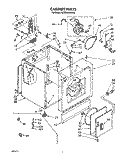 CABINET Diagram and Parts List for 6CE2950XWN0  Whirlpool Dryer