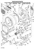 BULKHEAD PARTS Diagram and Parts List for YWED9600TA0  Whirlpool Dryer