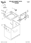 TOP AND CABINET PARTS Diagram and Parts List for 7MWT97900SM0  Whirlpool Washer