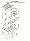 SHELF PARTS, OPTIONAL PARTS (NOT INCLUDED) Diagram and Parts List for W1TXEMFWT00  Whirlpool Refrigerator